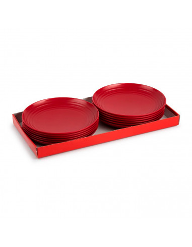 Tradineur - Plato decorativo para navidad - Fabricado en España - Capacidad 500 ml - Ø 20 x 2,5 cm - Color Granate