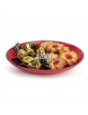 Tradineur - Plato decorativo para navidad - Fabricado en España - Capacidad 500 ml - Ø 20 x 2,5 cm - Color Granate