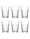 Tradineur - Set de 6 vasos de cristal clásicos "Aras", base gruesa, resistentes, aptos para lavavajillas, refrescos, agua, bebid