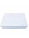 Tradineur - Bandeja almacenamiento con tapa para frigorífico - 3 litros - 6,5 x 34 x 27 cm - Transparente