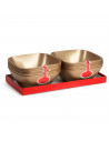 Tradineur - Bowl cuadrado decorativo para navidad - Fabricado en España - Capacidad 1,8 L - 8 x 20 x 20 cm - Color Dorado