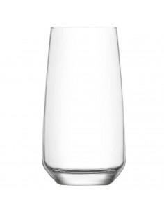 Tradineur - Set de 6 vasos altos de cristal "Lal", base gruesa, resistentes, aptos para lavavajillas, refrescos, agua, bebidas,