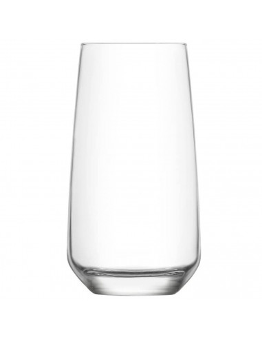 Tradineur - Set de 6 vasos altos de cristal "Lal", base gruesa, resistentes, aptos para lavavajillas, refrescos, agua, bebidas,
