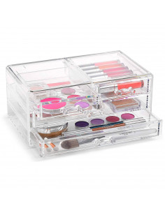 Tradineur - Organizador cosmético transparente N.º 7 - Fabricación en España - Ideal para organizar tus artículos cosméticos - 1