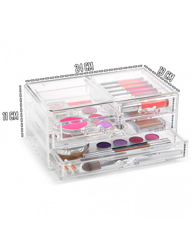 Tradineur - Organizador cosmético transparente N.º 7 - Fabricación en España - Ideal para organizar tus artículos cosméticos - 1