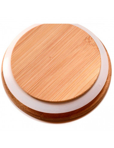 Tradineur - Tarro de vidrio de borosilicato con tapa de madera de bambú, bote, frasco, recipiente para café, pasta, galletas, le