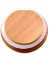 Tradineur - Tarro de vidrio borosilicato con tapa de madera de bambú, bote, frasco, recipiente para café, pasta, galletas, legum