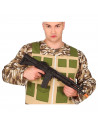 Tradineur - Rifle de asalto con fricción y sonido - Fabricado en plástico - Ideal para complementar un disfraz de soldado o poli