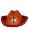 Tradineur - Sombrero vaquero de sheriff infantil - Fabricado en poliéster - Complemento para carnaval, halloween, fiestas y cele