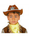 Tradineur - Sombrero vaquero de sheriff infantil - Fabricado en poliéster - Complemento para carnaval, halloween, fiestas y cele