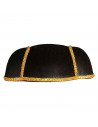 Tradineur - Montera de torero negro con detalles dorados - Fabricado en fieltro - Complemento para carnaval, halloween, fiestas