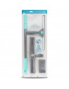 Tradineur - Set de limpiacristales con 2 escobillas de goma, 2 almohadillas de microfibra y mango telescópico, limpieza de venta