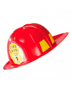 Tradineur - Casco de bombero - Fabricado en Plástico resistente - Complemento para carnaval, halloween, fiestas y celebraciones