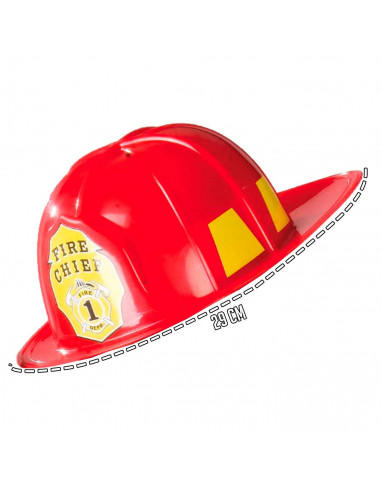 Tradineur - Casco de bombero - Fabricado en Plástico resistente - Complemento para carnaval, halloween, fiestas y celebraciones