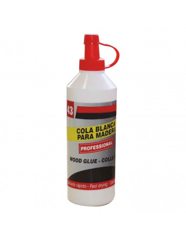 Tradineur - Cola blanca para madera - Capacidad de 250 gr - Ideal para pegar: Madera, chapado, conglomerado, cuero, tejido, corc
