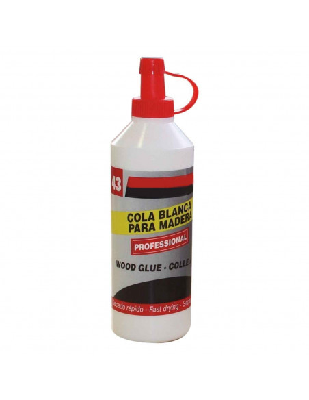 Tradineur - Cola blanca para madera - Capacidad de 250 gr - Ideal para pegar: Madera, chapado, conglomerado, cuero, tejido, corc