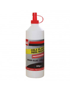 Tradineur - Cola blanca para madera - Capacidad de 500 gramos - Ideal para pegar: Madera, chapado, conglomerado, cuero, tejido,