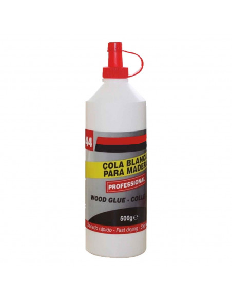Tradineur - Cola blanca para madera - Capacidad de 500 gramos - Ideal para pegar: Madera, chapado, conglomerado, cuero, tejido,