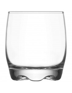 Tradineur - Set de 6 vasos de cristal "Adora", base gruesa, resistentes, aptos para lavavajillas, servir agua, whisky, 8,7 x 7,1
