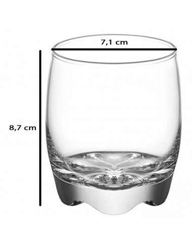 Tradineur - Set de 6 vasos de cristal "Adora", base gruesa, resistentes, aptos para lavavajillas, servir agua, whisky, 8,7 x 7,1