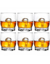 Tradineur - Set de 6 vasos de cristal "Adora", base gruesa, resistentes, aptos para lavavajillas, servir agua, whisky, 8,7 x 7,1
