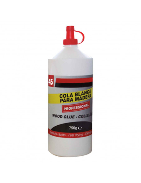 Tradineur - Cola blanca para madera - Capacidad de 750 gr - Ideal para pegar: Madera, chapado, conglomerado, cuero, tejido, pape