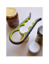 Tradineur - Abrebotes de 8 usos - Fabricado en plástico y silicona - Ingenioso aparato de cocina es una gran ayuda - 22,5 x 9 x