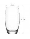 Tradineur - Set de 6 vasos altos de cristal Empire para cócteles, combinados, refrescos, agua, aptos para lavavajillas, fiesta