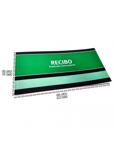 Tradineur - Talonario de recibos con hojas autocopiativas - Formato horizontal - Flexible y resistente - 11 x 21 cm 