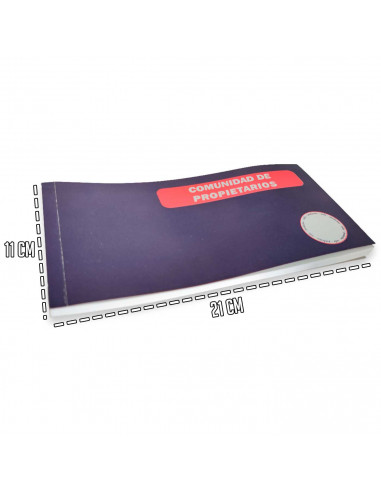 Tradineur - Talonario para comunidades de propietarios - Formato horizontal - Flexible y resistente - 11 x 21 cm 