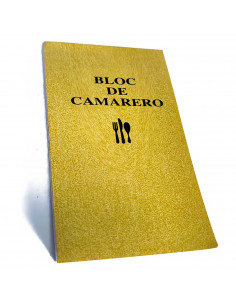 Tradineur - Bloc de camarero con hojas autocopiativas - Formato vertical - Flexible y resistente - 15 x 9 cm 