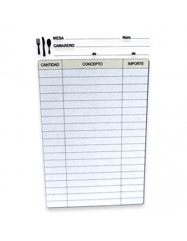 Tradineur - Bloc de camarero con hojas autocopiativas - Formato vertical - Flexible y resistente - 15 x 9 cm 