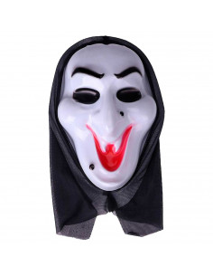 Tradineur - Máscara de bruja de color blanco - Fabricado en plástico - Complemento para disfraces de Halloween, carnaval - 28 x