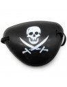 Tradineur - Parche de pirata con goma elástica, plástico, complemento para disfraz de pirata, corsario, carnaval, halloween, cos