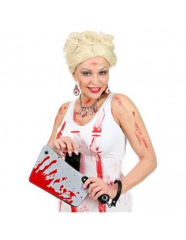 Tradineur - Bolso de mano con forma de cuchillo para mujer, incluye correa, complemento para disfraz, carnaval, halloween, cospl