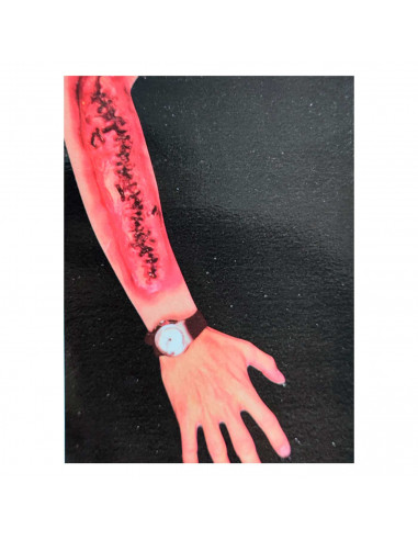 Tradineur - Blíster de mangas con heridas de halloween - Diseño realista - Ideal como complemento para disfraces, carnaval