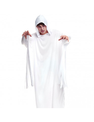 Tradineur - Túnica con capucha, disfraz de fantasma, monje, fraile medieval, fibra sintética, carnaval, halloween, cosplay, adul