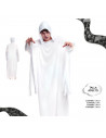 Tradineur - Túnica con capucha, disfraz de fantasma, monje, fraile medieval, fibra sintética, carnaval, halloween, cosplay, adul