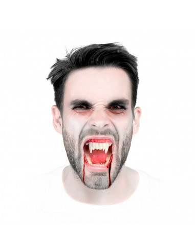 Tradineur - Dentadura de vampiro - Fabricado en plástico - Hecho para jóvenes y adultos, complemento para carnaval, halloween, f