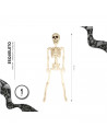Tradineur - Esqueleto articulado para Halloween - Fabricado en plástico - Adorno para decoración - Longitud 60 cm - Color Blanco