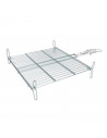 Tradineur - Parrilla doble para barbacoa de acero zincado, color plata, 50 x 50 cm