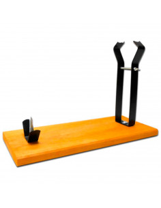 Tradineur - Jamonero de madera Versalles, soporte para pata y paleta de jamón serrano e ibérico, agarres metálicos, fácil mont
