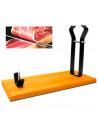 Tradineur - Jamonero de madera Versalles, soporte para pata y paleta de jamón serrano e ibérico, agarres metálicos, fácil mont