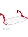 Tradineur - Tendedero plegable de resina para balcón - 10 metros de tendido - Fabricado en España - Soporte para tender ropa (Bl