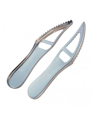 Tradineur - Escamador de pescado - Fabricado en acero inoxidable - Diseño único, original y ergonómico - Utensilios de pescaderí