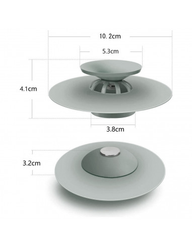 Tradineur - Filtro universal de drenaje - Fabricación en silicona - El filtro puede capturar eficazmente residuos - Ø 10 cm