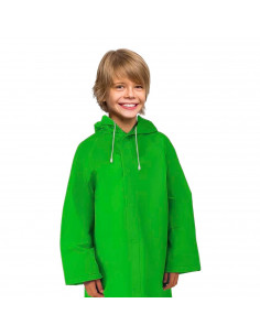 Tradineur - Chubasquero con capucha para niños - Fabricado en poliéster - Costura termoselladas - Talla para niños de 8 a 10 año