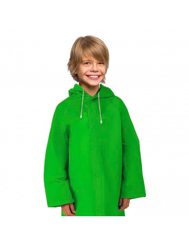 Tradineur - Chubasquero con capucha para niños - Fabricado en poliéster - Costura termoselladas - Talla para niños de 8 a 10 año