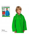 Tradineur - Chubasquero con capucha para niños - Fabricado en poliéster - Costura termoselladas - Talla para niños de 8 a 10 año