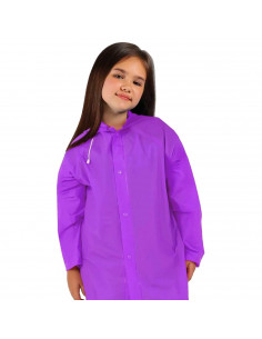 Tradineur - Chubasquero con capucha para niñas - Fabricado en poliéster - Costura termoselladas - Talla para niños de 6 - 8 años